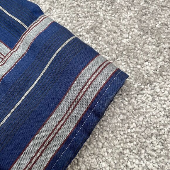 Karman Vintage Western Pearl Snap Button Down Shirt Mens XL Blue Gray Striped - Picture 7 of 15